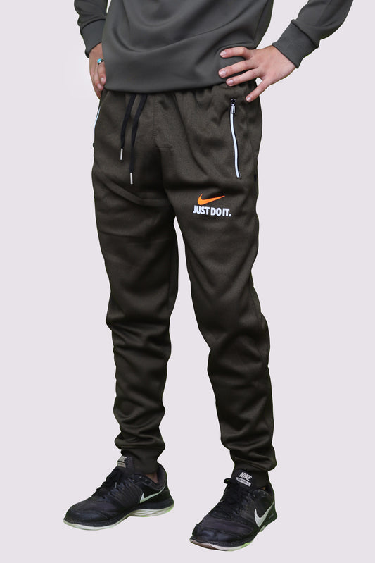 Green Warm Trouser With 'Just Do It' Logo |Joggers For Winter|