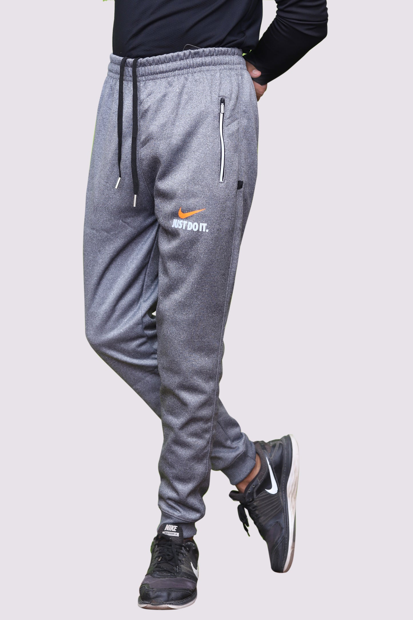 Light Grey Warm Trouser With 'Just Do It' Logo |Joggers For Winter|