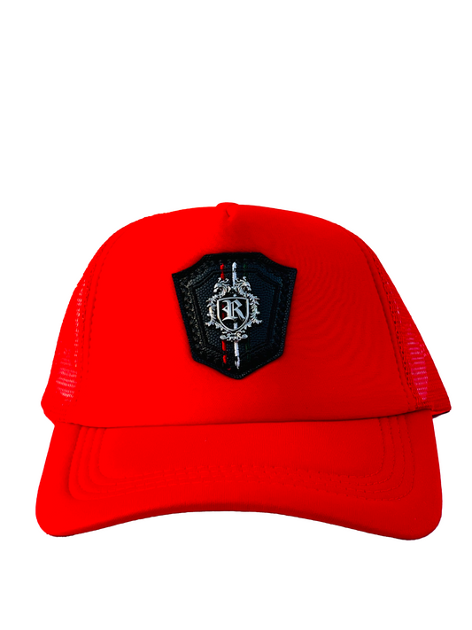 Red Caps With Royal Logo, Men Caps, Strap-Back Caps, Adjustable Caps By Ruhfit.